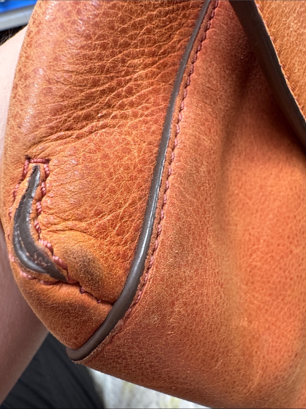 Frye Orange Leather Flap Crossbody - Picture 7 of 8